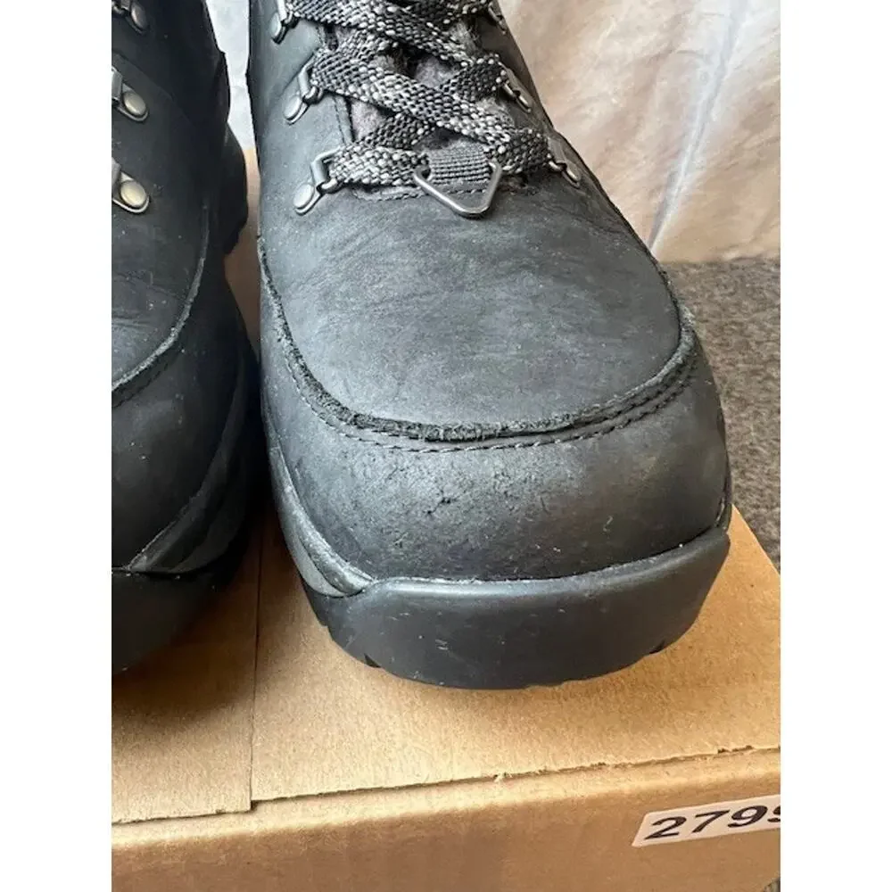 The North Face Bergen Leather Waterproof Boot Size 10.5 Black Leather Lace Up